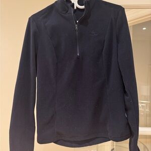 Women's Navy Blue Quarter-Zip Fleece Sweater